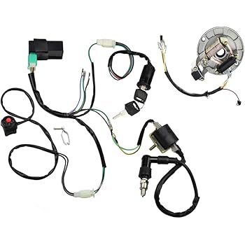 Amazon.com: 5 WIRES MAGNETO / STATOR for Chinese made 50cc ... wire harness diagram 5 wire moped 