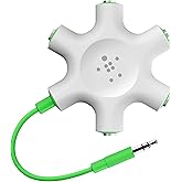 Belkin Rockstar 5-Jack Multi Headphone Audio Splitter (Light Green) - Headphone Splitter Designed To Connect Up To 5 Devices 