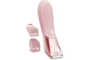 LGTGH Bikini Trimmer for Women: Pubic Hair Razor with Mirror & LED Light, Electric Shaver with Ceramic Blades & Travel Lock - Body Groomer IPX7 Waterproof Use for Legs/Arm/Underarm