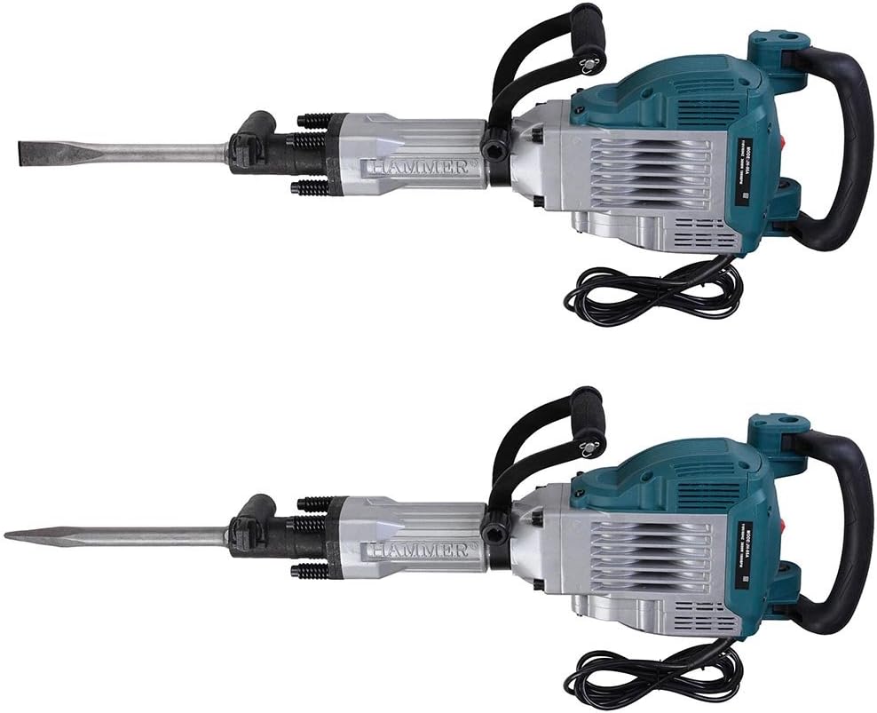 3600W 1800BPM Electric Demolition Jack Hammer with Double Insulated Motor Casing 2 Chisels Case US Delivery