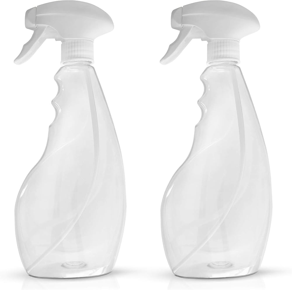 SPRAYZ Spray Water Bottle 500ml 2 Pack Clear Plastic Trigger Spray