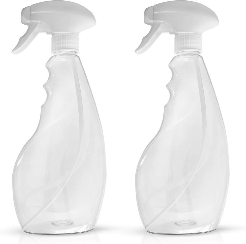 SPRAYZ Spray Water Bottle 500ml 2 Pack Clear Plastic Trigger Spray