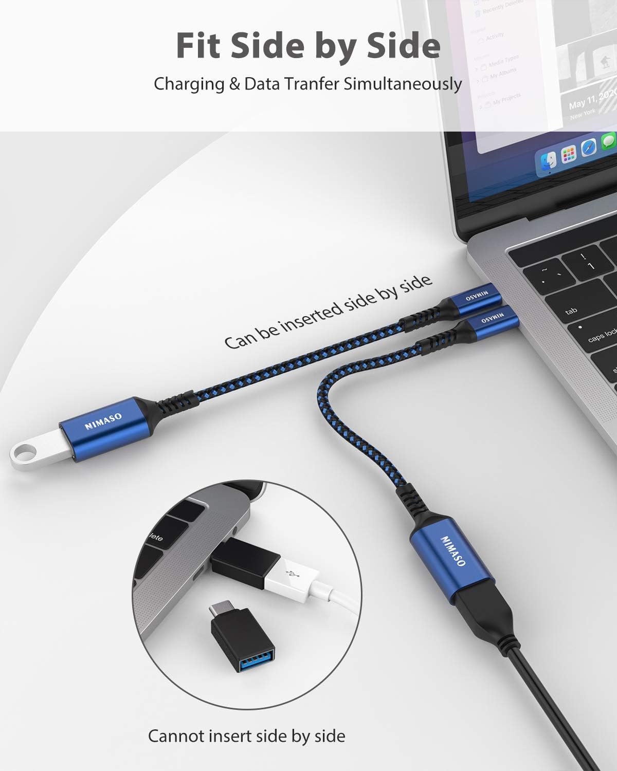 NIMASO USB C to USB 3.1 Adapter 2 Pack,OTG Cable Type C Male to USB Female OTG Adaptor Compatible with iPhone 15,MacBook 2018,iPad Pro - Image 4
