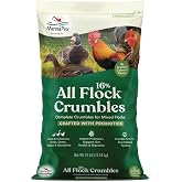 Manna Pro All Flock Crumbles with Probiotics, Chicken &amp; Duck Food, 25 lb | Complete Feed for Mixed Flocks, 16% Protein, Chicken &amp; Duck Feed, Added Probiotics for Digestion, Easy-to-Eat Crumbles