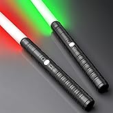 Lightsabers 15 Colors, Metal Hilt 2-in-1 Dueling Double Light Sabers, Rechargeable, Force Sound, Silent Mode, Heavy Dueling, Toys for Adults Kids Christmas Birthday Gifts Cosplay