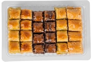 Loccumia Baklava Pastry Gift Box Halal Snacks with Chocolate, Pistachios, Walnuts, Hazelnuts, Shatila Arabic Greek Turkish Baklava, Christmas Gift (1.1 lb, 500 gr)