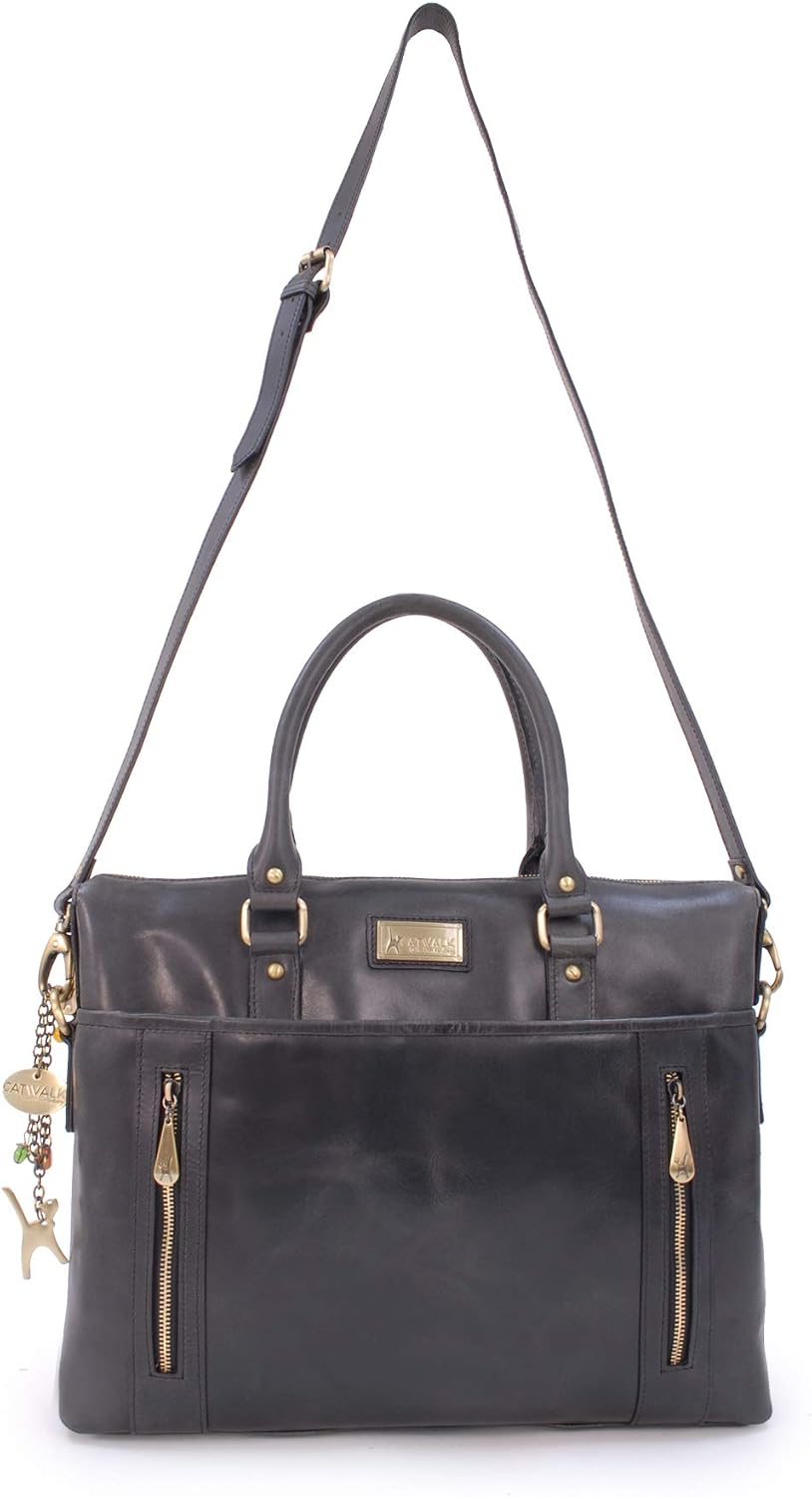 Catwalk Collection Handbags, Women's Large Leather Tote Bag, Ladies Work Laptop Bag - Image 4