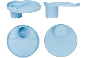 ROBOCUP Plate Accessory, in All 12 Colors, Conveniently Holds Your Food, Snacks, Drinks | Multi-Use Hands Free Project Work Station, Ruggedized Portable Design, Diameter of 8.5"/21.6 CM (Light Blue)