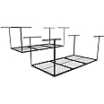 FLEXIMOUNTS 2 Pack 3x6 Overhead Garage Storage Adjustable Ceiling Rack 72" Length x 36" Width x 40" Height, 900lbs Total Weight Capacity, Black