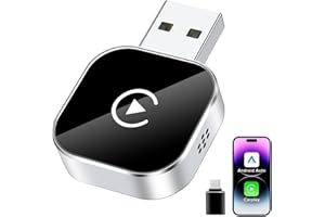 Wireless CarPlay Adapter, Convert Wired to Wireless CarPlay Adapter for iPhone, 2025 Upgraded Mini Size with USB & Type-C, St