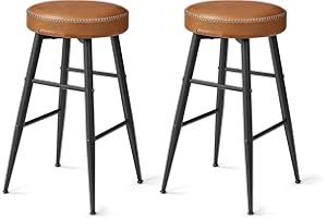VASAGLE Echo Collection Bar Stools Set of 2, Kitchen Counter Stools, Dining Chairs, Synthetic Leather with Stitching, 24.8-In
