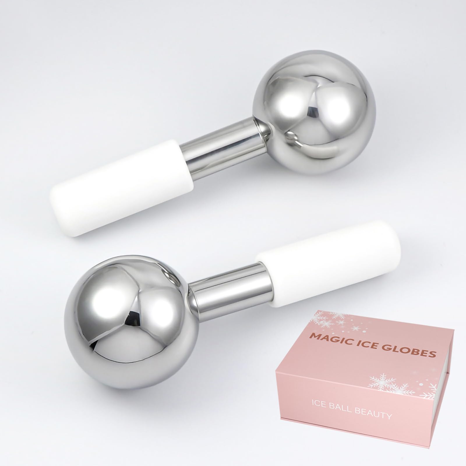 Cooling Ice Globes-Cold or Hot Skin Massagers Globe,Fice Globes-Unbreakable Stainless Steel, Ice Globes for Face-Tighten Skin and Reduce Puffiness