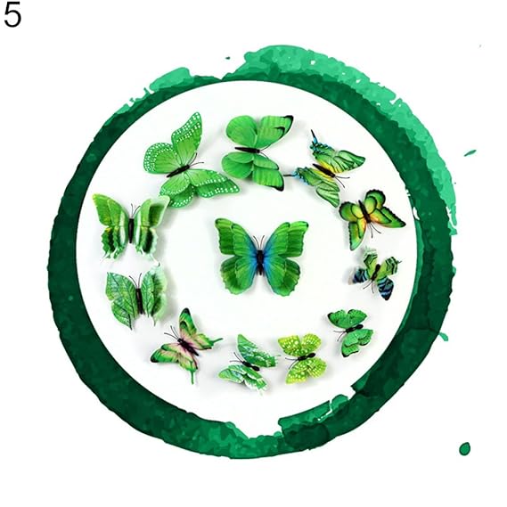 Holrea 12 piezas 3D mariposa magnética pegatina nevera imanes de ...