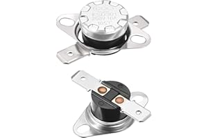 uxcell KSD301 Thermostat 105°C/221°F 10A Normally Closed N.C Adjust Snap Disc Temperature Switch for Microwave,Oven,Coffee Makers 2pcs,Bakelite Material