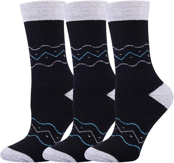 JOYNÉE Womens Wool Socks Winter Warm Thick Cushion Casual Crew Socks 3
