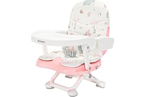 UBRAVOO Baby Booster Seat for Dining Table with Removable Tray & Cushion, 3in1 Portable Toddler Booster Seat, 4 Height Adjust