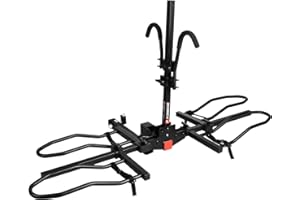 FORWODE Bike Rack Hitch Mount Platform Style, 2-Bike 200 lbs Capacity, Wobble-Free, Tilting & Folding with Locking System, Heavy-Duty Steel, Fits Up to 5" Fat Tires, E-Bikes & MTB - 2" Receiver