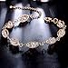 Mytys 2 Tone Palm Cuff Bangle for Women 18K Gold Plated Adjustable Size Hand Bracelets for Women (A3)