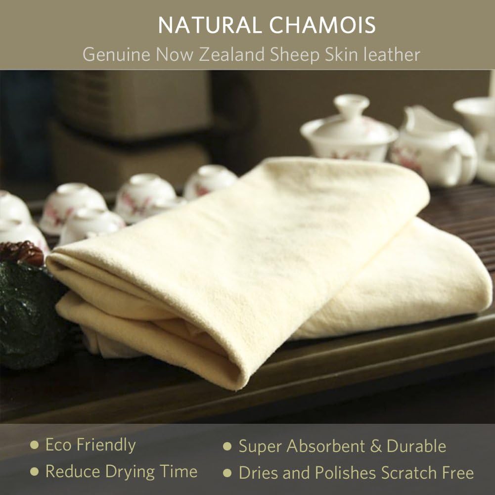 River Lake (2 Pack) Car Cleaning Natural Chamois Cloth,Leather Auto Car Wash Drying Towel, for Car Vehicle Cleaning Accessories,(18" x25'' 2-Pack): Automotive