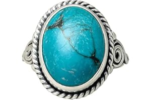 Natural Turquoise Ring 925 Sterling Silver Handmade Ring Silver Turquoise Ring Bohemian Jewelry Adjustable Turquoise Ring Uni