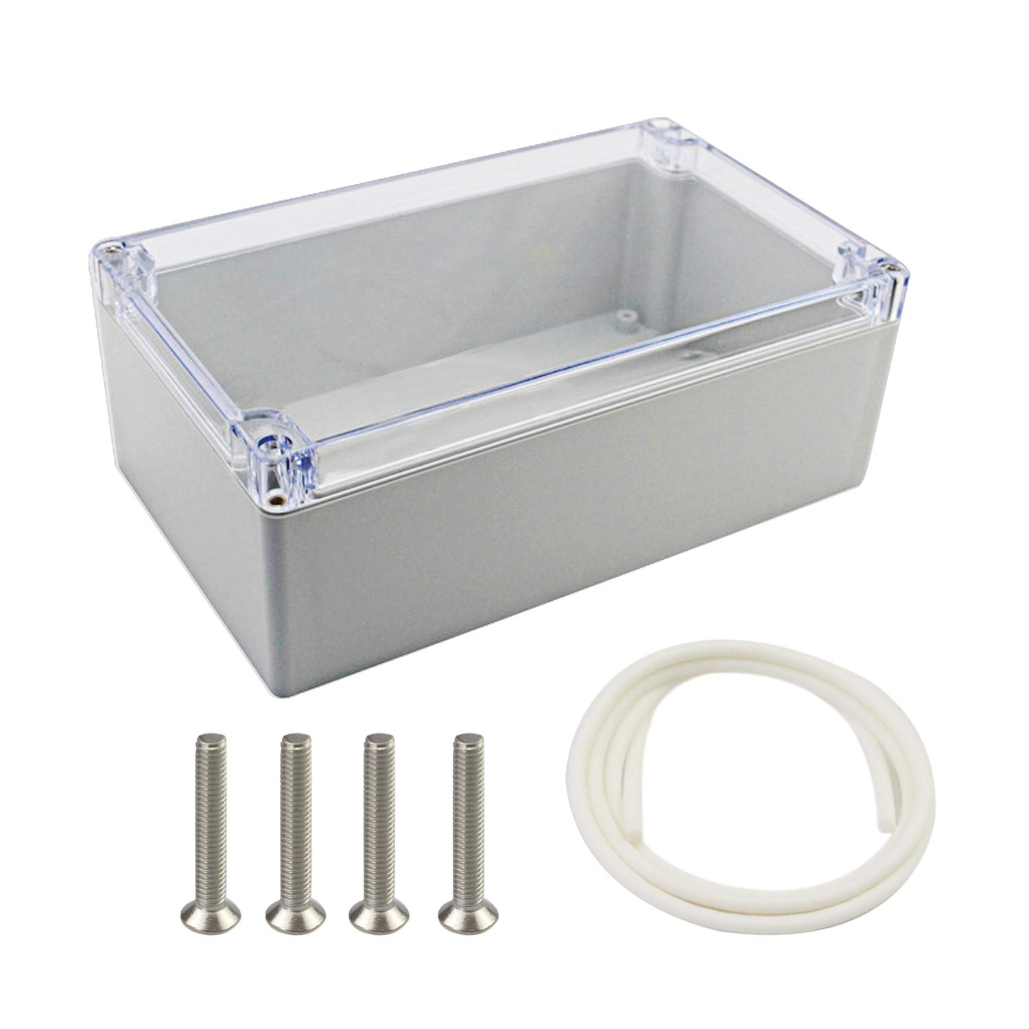 WeiMeet Plastic Electronic Project Box Waterproof IP65 Junction Box Enclosure Case Box Waterproof Clear Cover 156 x 90 x 60 mm