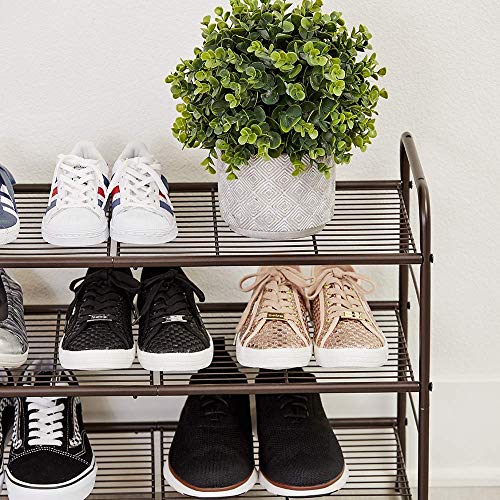 CAXXA 3-Tier Stackable and Expandable Metal Wire Utility Rack Storage for Shoe Household Accessory Organizer Shelf in Entryway Closet Bedroom Kitchen Garage, Bronze