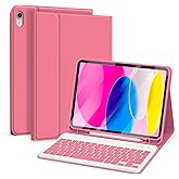 besky for iPad 11th 10th Generation Case with Keyboard - Detachable Bluetooth Keyboard Case with Pencil Holder for iPad 11-inch A16 2025 10th Gen 10.9 Inch 2022 (Red)