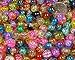 50pcs Mix 2-Tone Crackle Lampwork Glass Round Beads 8mm ~Loose Beads~ Over 16colors Mixed