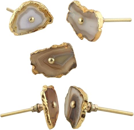 Indianshelf Handmade Pack Of 2 Piece Stone Brown Agate Artistic