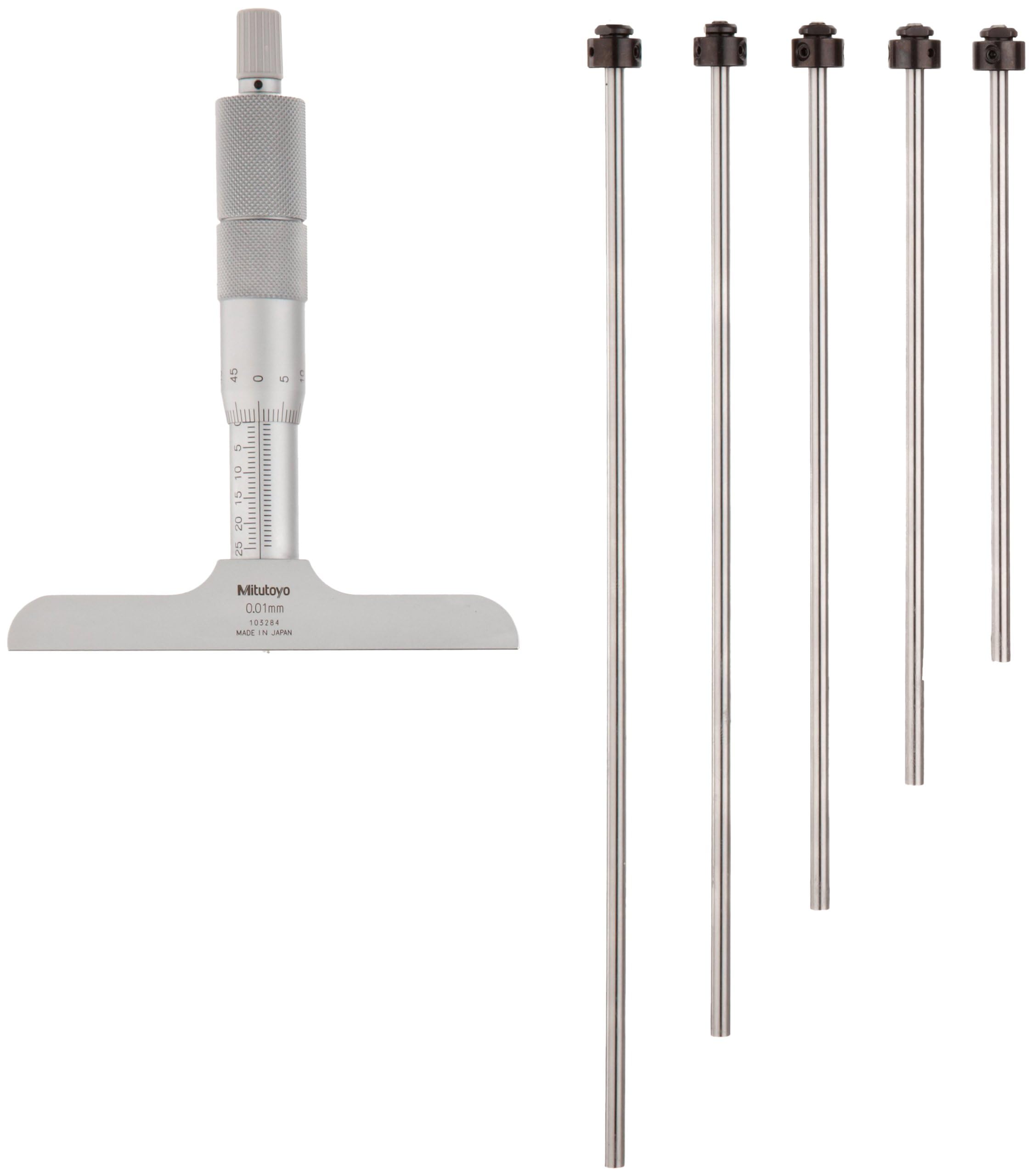 Mitutoyo 129-116 Interchangeable Rod Depth Micrometer 0-150mm