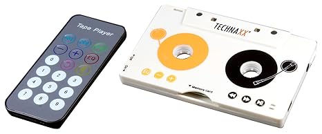 Technaxx DT-02 Kassettenadapter (kabelloser MP3-Player, Kopfhörer, SDHC Kartenslot, integriertem Lithium-Ion Akku für das Aut
