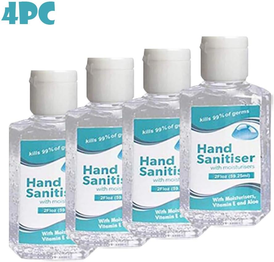 Cithy Rinse-Free Hand Sanitizers, 60ml Portable Hand Soap Gel to Instant Skin Cleansing, Free Wash Hand Sanitizer Gel, Portable Household Cleaning for School (4PCS 60ml Clear)
