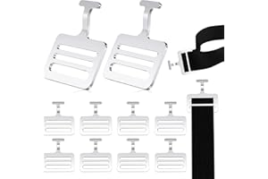 Fabbay 12 Sets Shoulder Pad T Hook with Elastic Strap,Include Silver Metallic Football T Hook for Youth Adult Football Should