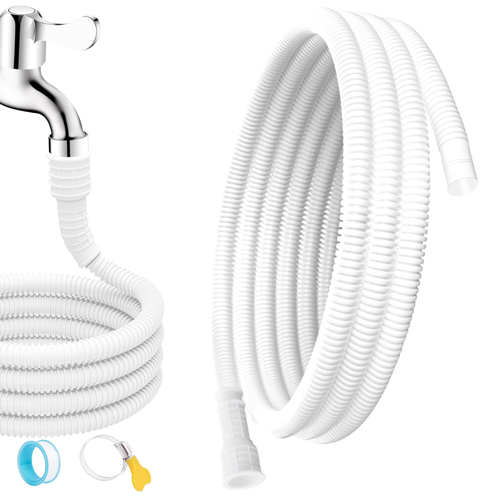 Photo 1 of Universal Dehumidifier Drain Hose 6.6 Feet Air Conditioner Hose with Cut-Table Rubber Adapter Connect Clamp and Teflon Tape, Drain Pipe for Dehumidifiers, Air Conditioners