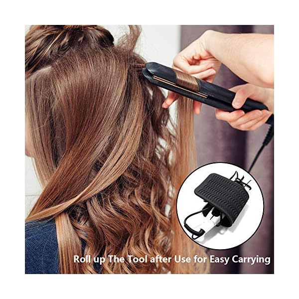 2 Pack Heat Resistant Silicone Mat Pouch, Portable styling heat mat, Curling Iron pad Cover, Hair Straightener Travel…