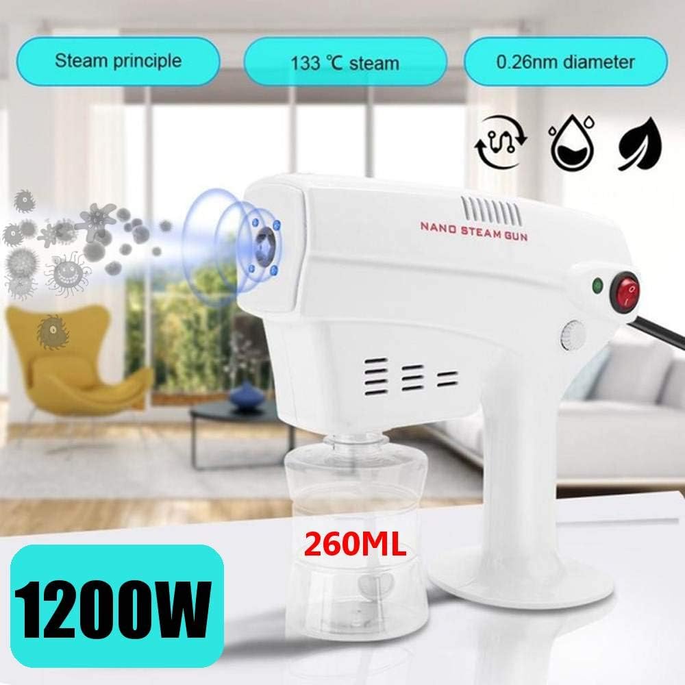 FDCJK Disinfection Blue Light Nano Steam Gun 110V-240V 1200W Hair Spray Machine Ultra Fine Aerosol Water Mist Trigger Sprayer