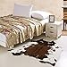 townssilk Cow Print Rug 4.1x4.5 Feet Faux Cow Hide Rug Animal Printed Area Rug Carpet for Home