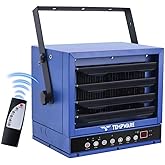 TEMPWARE 7500W Electric Garage Heater, 240V Hardwired Digital Ceiling Mount Fan-Forced Shop Heater with Full-Function Remote 