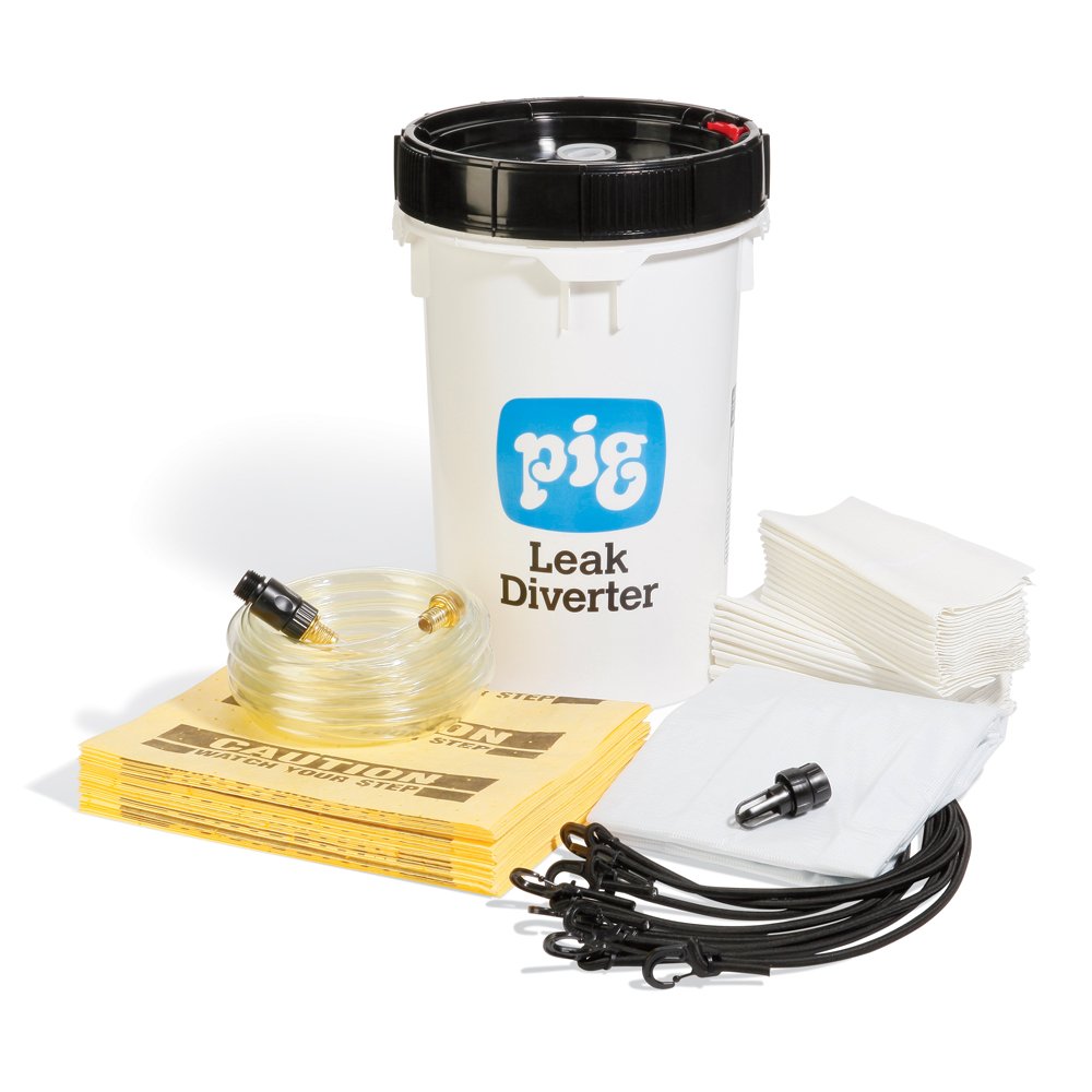 New Pig PIG Roof Leak Diverter Bucket Kit – Clear Polyethylene, 152cm x 152cm, Transparent, Diverts Leaks Safely Away from Floors & Equipment