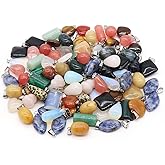 Zotoone Natural Crystals Stone Pendant Opal Tiger Eye Stone Amethyst Cube Gemstone Charms for Jewelry Making DIY Necklace Women