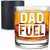 Wrappiness Funny Gift for Dad, Husband - Dad Fuel 11oz Whiskey Glass, Perfect Fathers Day, Birthday Gifts for Men Old Fashioned Bourbon Glass, Stocking Stuffers for Expecting Father Scotch Lover