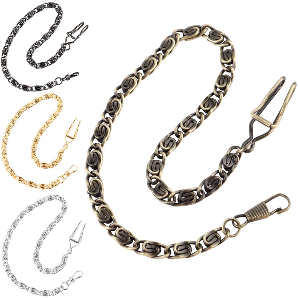 Tiong Pocket Watch Albert Vest Chain with Lobster Clasps Pocket Watch Stand Vintage Metal Alloy Chain Accessory