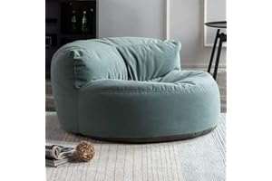 SXBCYAN Bean Bag Chair Chenille Bean Bag Cover Washable Ultra Soft Pouf Ottoman No Filler Kids Adults Beanbag Chair Lazy Armchair Couch Floor Seating Living Room Furniture ( Color : Gray green , Size : 100cm
