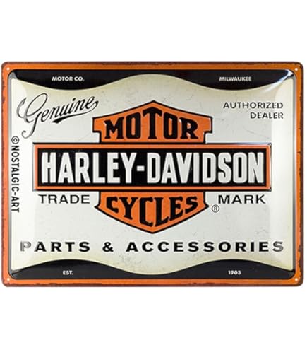 Amazon.com: Harley-Davidson Vintage Iron Bar & Shield Embossed Tin