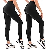 Walifrey Fleece Lined Leggings Women 2 Pack, Women's High Waisted Thermal Warm Winter Leggings for Workout