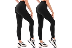 Walifrey Fleece Lined Leggings Women 2 Pack, Women's High Waisted Thermal Warm Winter Leggings for Workout