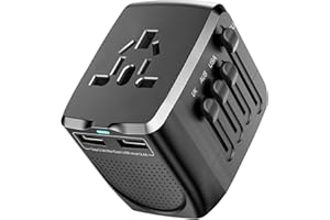 LINGPEI International Travel Adapter Voltage Converter Combo for 100V-240V with 2 USB Ports, USA to UK Europe Australia 200+ Countries 1