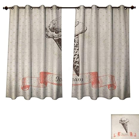 Amazon Com Anzhouqux Ice Cream Blackout Thermal Backed Curtains