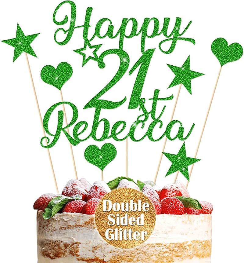 EDSG Personalised Cake Topper Multicoloured Glitter Non-Shed 7in x 4.3in
