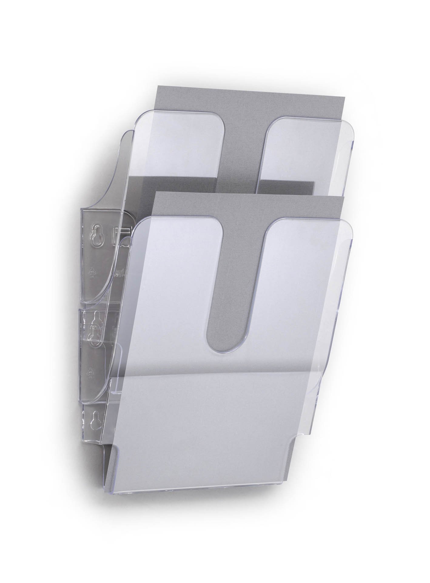 Durable FLEXIPLUS 2 A4 Portrait Literature Holder | Transparent | Wall-Mounted Document Holder | Perfect For Flyers, Brochures, Etc.